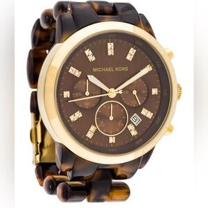 Michael Kors tortoiseshell watch, gold face
